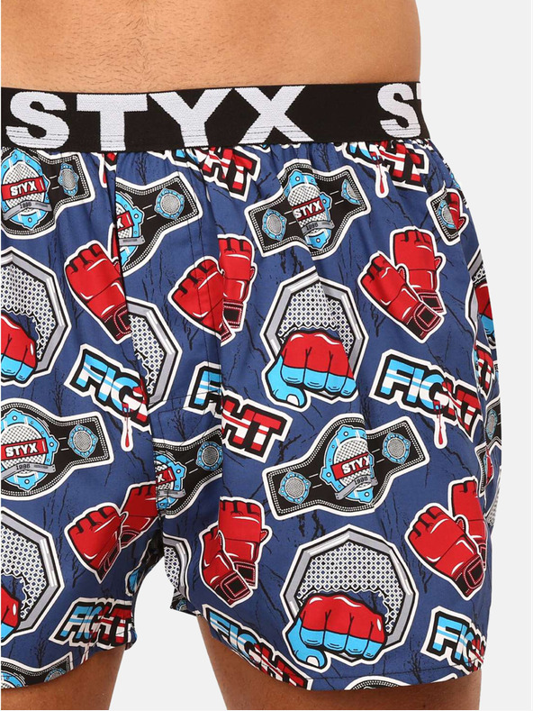 Styx Pantaloncini da uomo a fantasia rossa e blu Styx