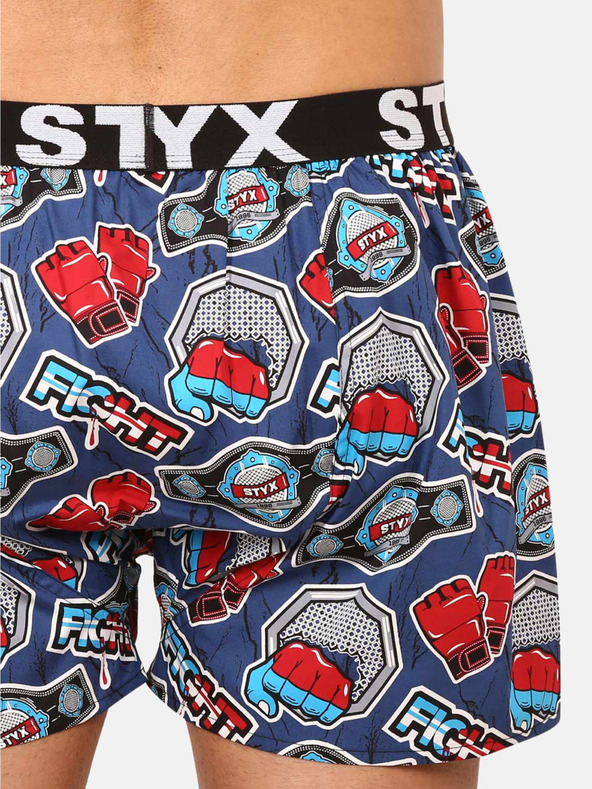 Styx Pantaloncini da uomo a fantasia rossa e blu Styx