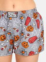 Styx Pantaloncini Styx Halloween da donna arancione e grigio con bara