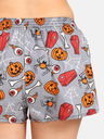 Styx Pantaloncini Styx Halloween da donna arancione e grigio con bara