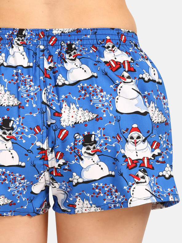 Styx Shorts natalizi da donna bianchi e blu Styx Snowmen