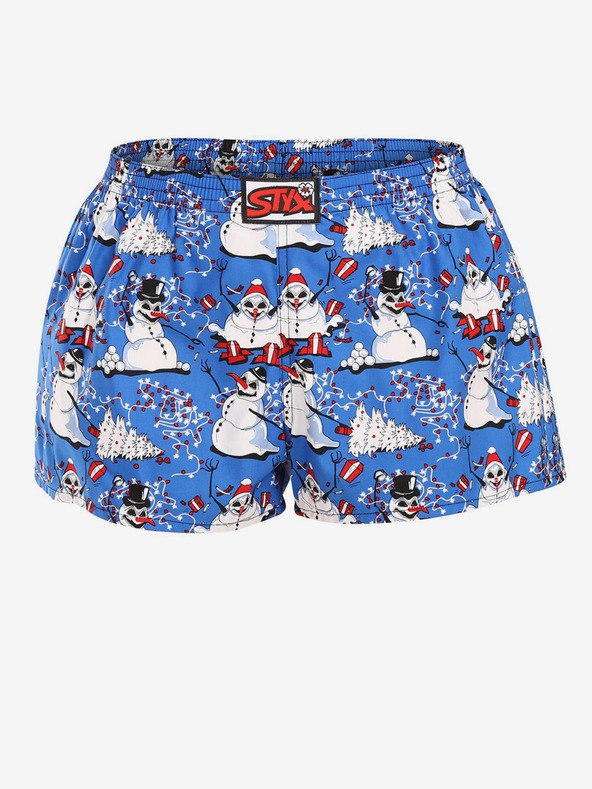 Styx Shorts natalizi da donna bianchi e blu Styx Snowmen