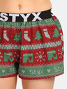 Styx Pantaloncini natalizi da donna verdi e rossi Styx Christmas