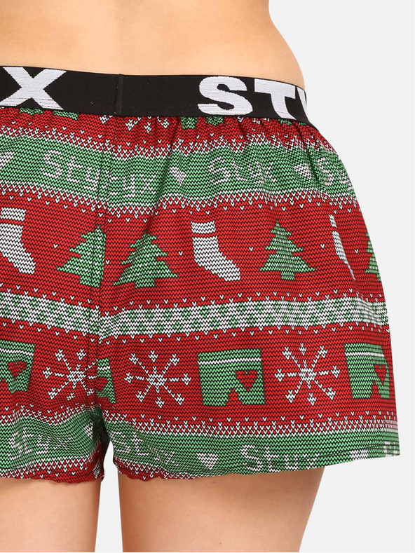 Styx Pantaloncini natalizi da donna verdi e rossi Styx Christmas
