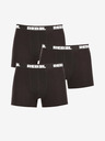Nedeto Set di tre boxer da uomo in nero Nedeto Rebel