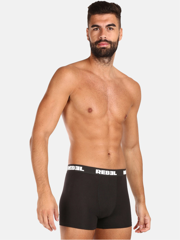 Nedeto Set di tre boxer da uomo in nero Nedeto Rebel