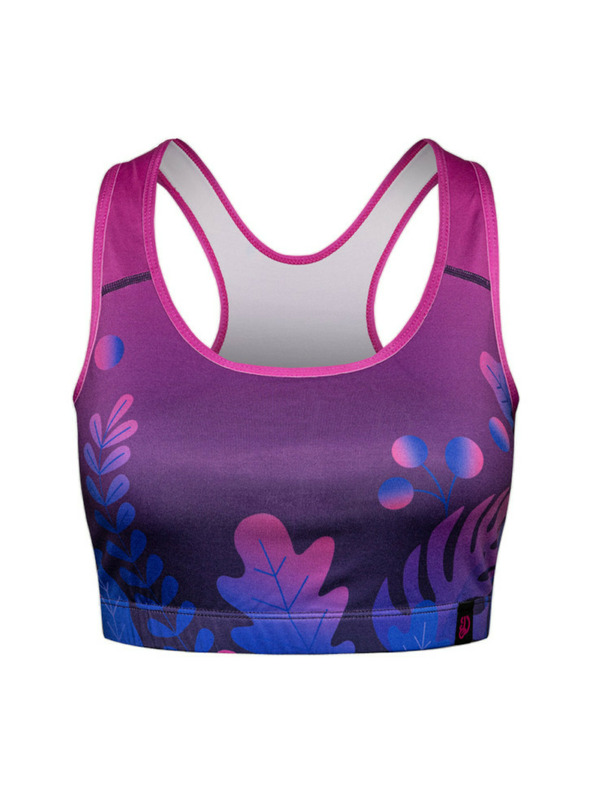 Dedoles Reggiseno sportivo da donna Dedoles viola Foglie viola