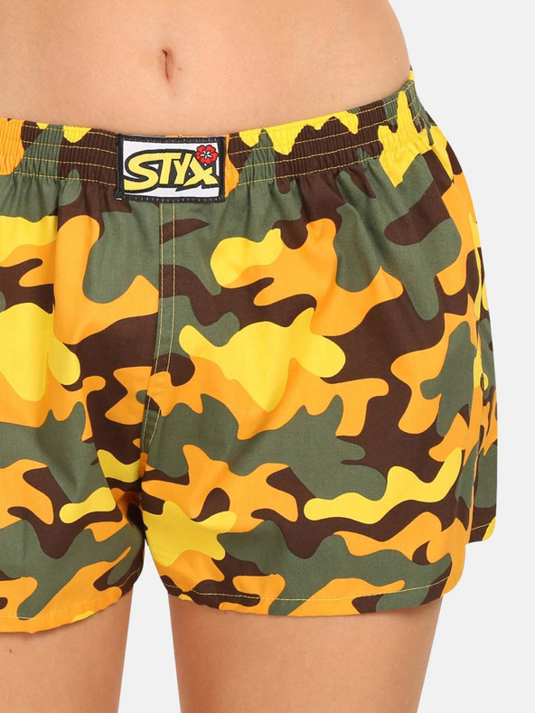 Styx Pantaloncini mimetici gialli da donna Styx art