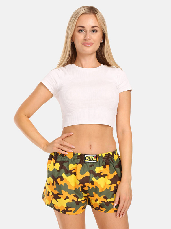 Styx Pantaloncini mimetici gialli da donna Styx art