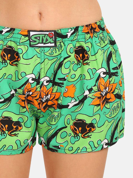 Styx Pantaloncini verdi da donna a fantasia Styx art Tropic