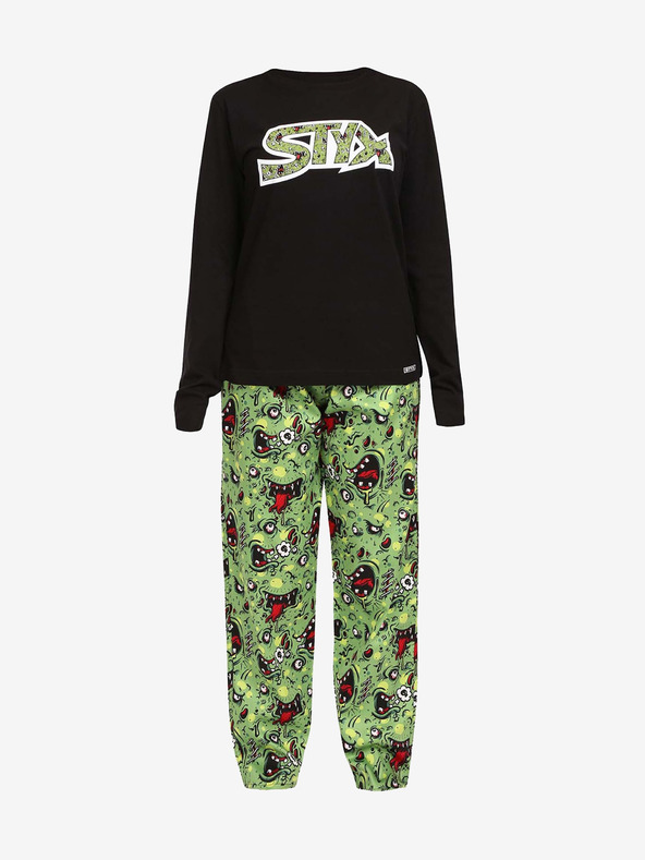 Styx Pigiama Styx Zombie da donna nero e verde