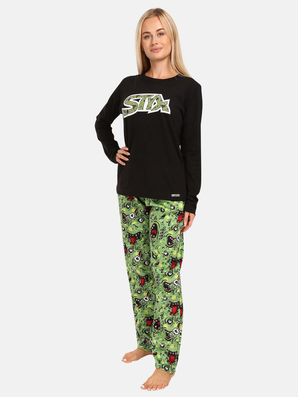 Styx Pigiama Styx Zombie da donna nero e verde
