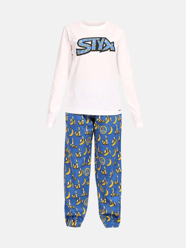 Styx Pigiama Styx Bananas da donna blu e bianco