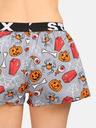 Styx Pantaloncini da donna arancione e grigio con fantasia Styx bare di Halloween