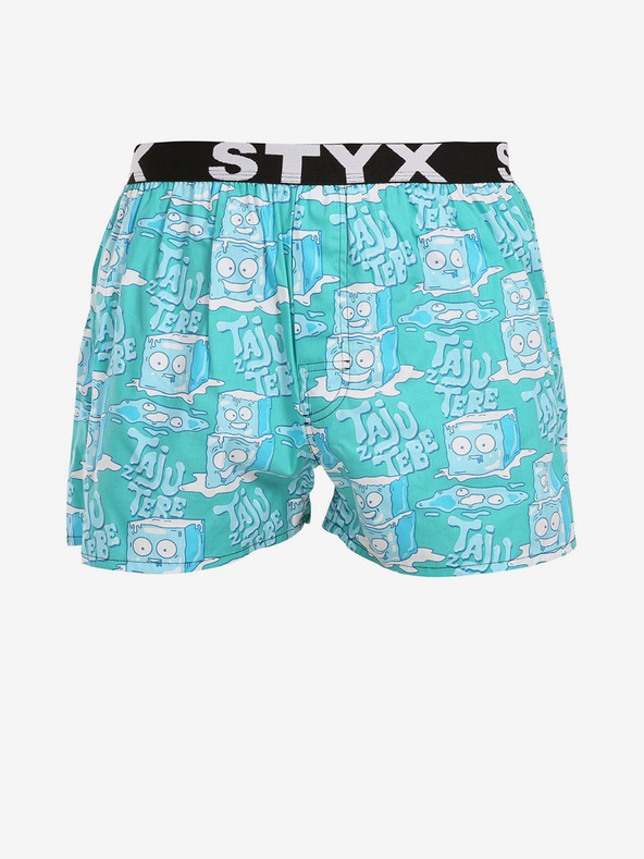 Styx Pantaloncini da uomo Styx fantasia turchese Cubetti di ghiaccio