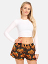Styx Pantaloncini da letto Styx neri e arancioni da donna con motivo zucca di Halloween