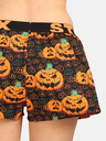 Styx Pantaloncini da letto Styx neri e arancioni da donna con motivo zucca di Halloween