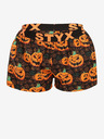 Styx Pantaloncini da letto Styx neri e arancioni da donna con motivo zucca di Halloween