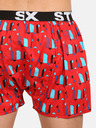Styx Pantaloncini da uomo rossi con motivi Styx