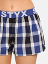 Styx Pantaloncini a quadri da donna Styx neri e blu