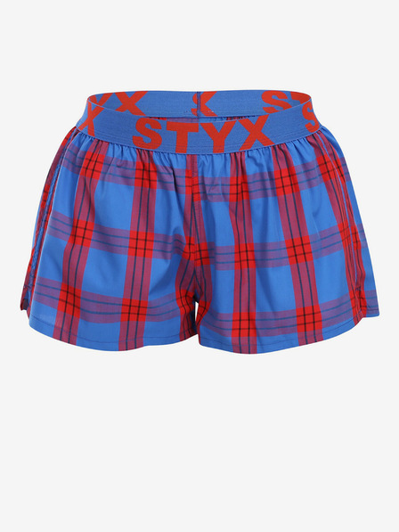 Styx Pantaloncini a quadri rossi e blu da donna Styx