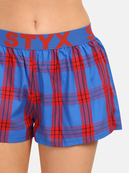 Styx Pantaloncini a quadri rossi e blu da donna Styx