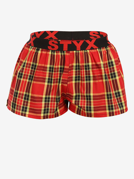 Styx Pantaloncini rossi a quadri da donna Styx
