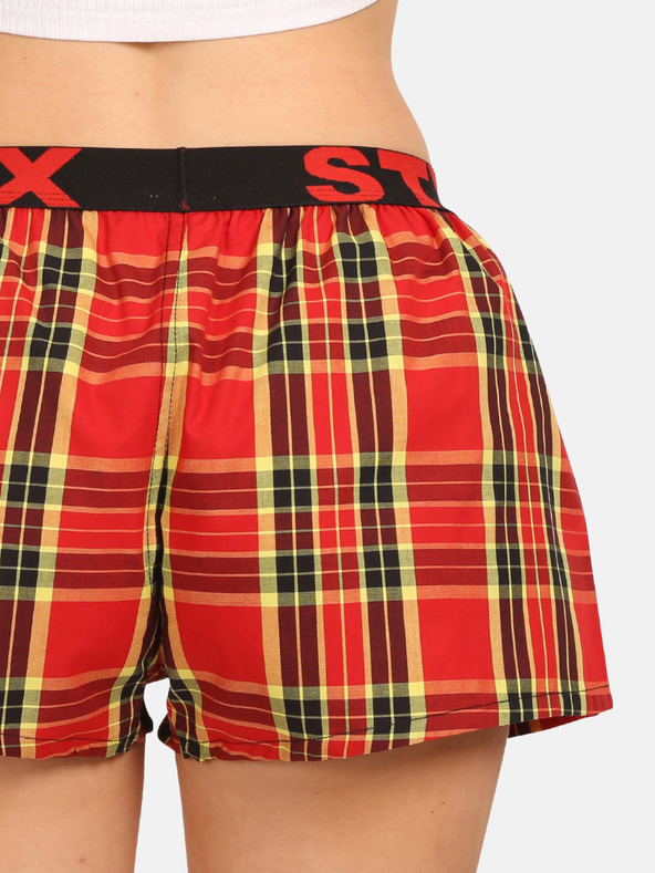 Styx Pantaloncini rossi a quadri da donna Styx