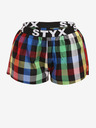 Styx Pantaloncini a quadri da donna Styx blu e verdi