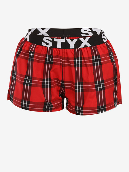 Styx Pantaloncini a quadri Styx rossi da donna