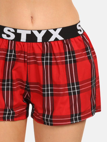 Styx Pantaloncini a quadri Styx rossi da donna