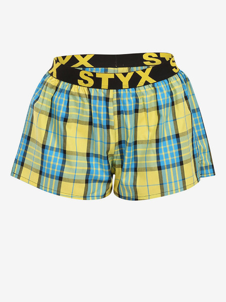 Styx Pantaloncini a quadri Styx gialli da donna
