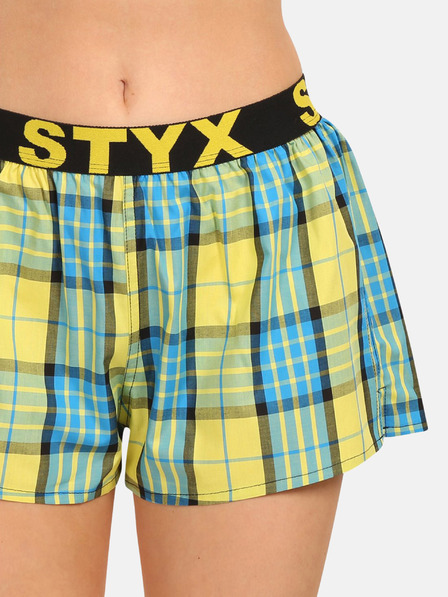 Styx Pantaloncini a quadri Styx gialli da donna