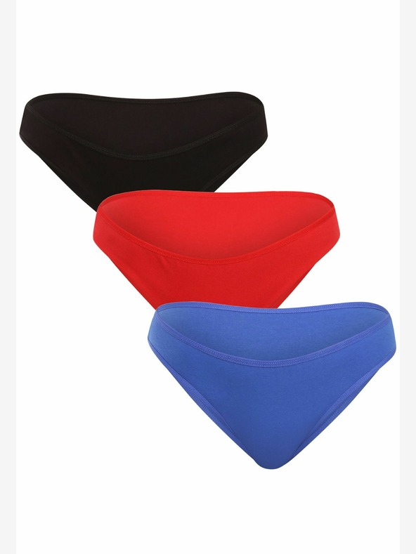 Nedeto Set di tre mutandine da donna in blu, rosso e nero Nedeto