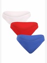 Nedeto Set di tre mutandine da donna in blu, rosso e bianco Nedeto
