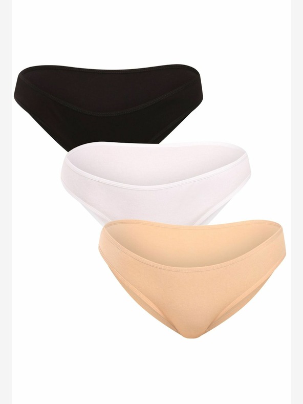 Nedeto Set di tre mutandine da donna in bianco, rosa e nero Nedeto