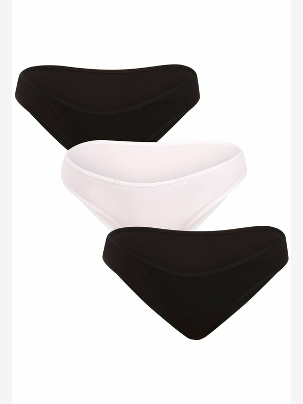 Nedeto Set di tre mutandine da donna in bianco e nero Nedeto