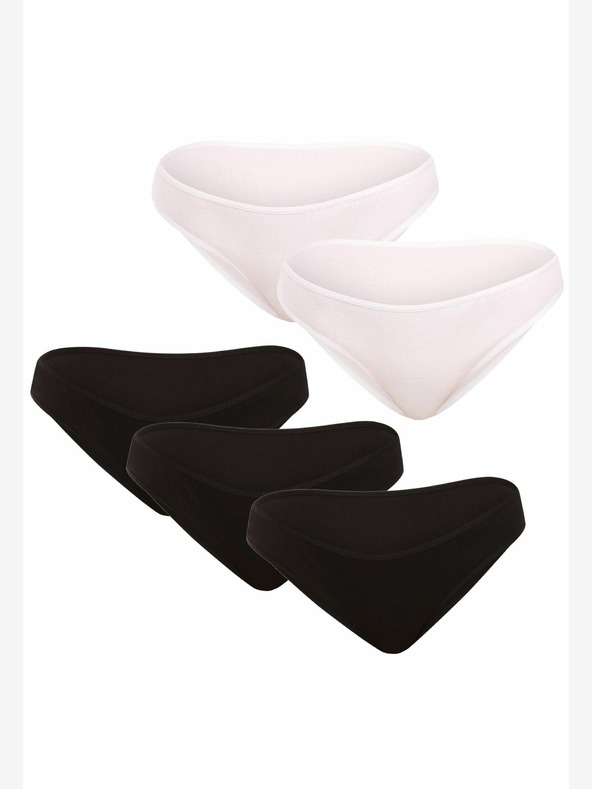 Nedeto Set di cinque mutandine da donna in bianco e nero Nedeto