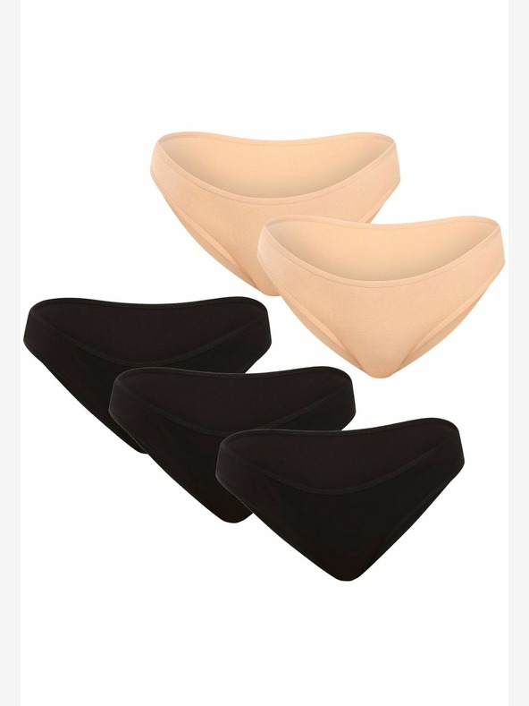 Nedeto Set di cinque mutandine da donna in nero e rosa Nedeto