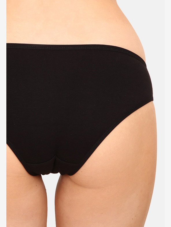 Nedeto Set di cinque mutandine da donna in nero e rosa Nedeto