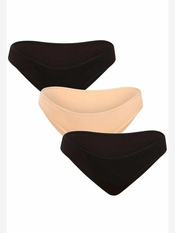 Nedeto Set di tre mutandine da donna nere e rosa Nedeto