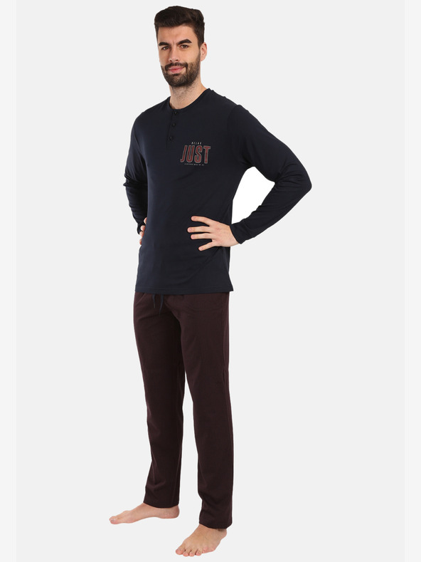 Nedeto Pigiama da uomo a palloncino bordeaux e nero Nedeto