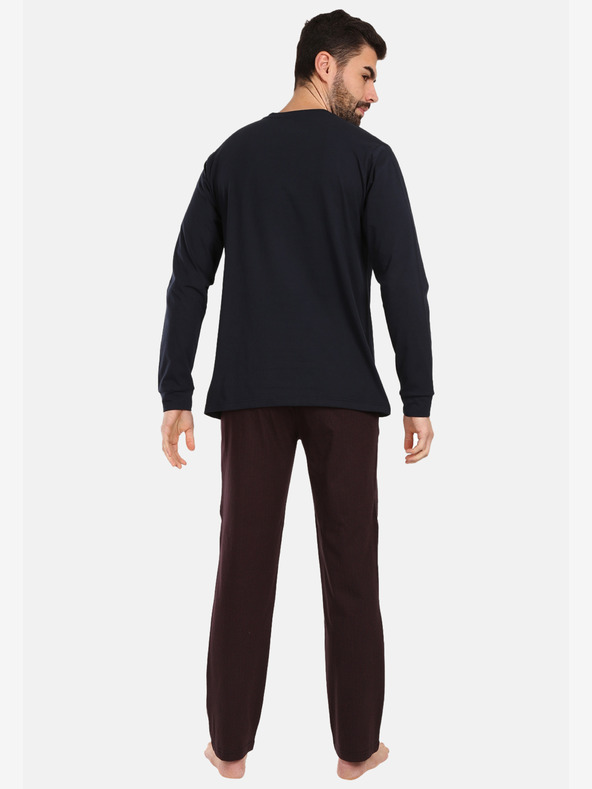 Nedeto Pigiama da uomo a palloncino bordeaux e nero Nedeto