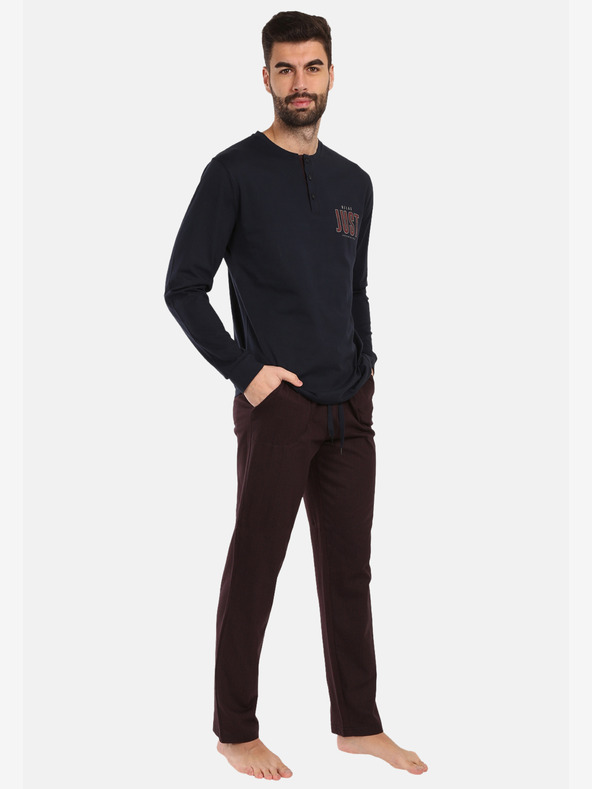 Nedeto Pigiama da uomo a palloncino bordeaux e nero Nedeto