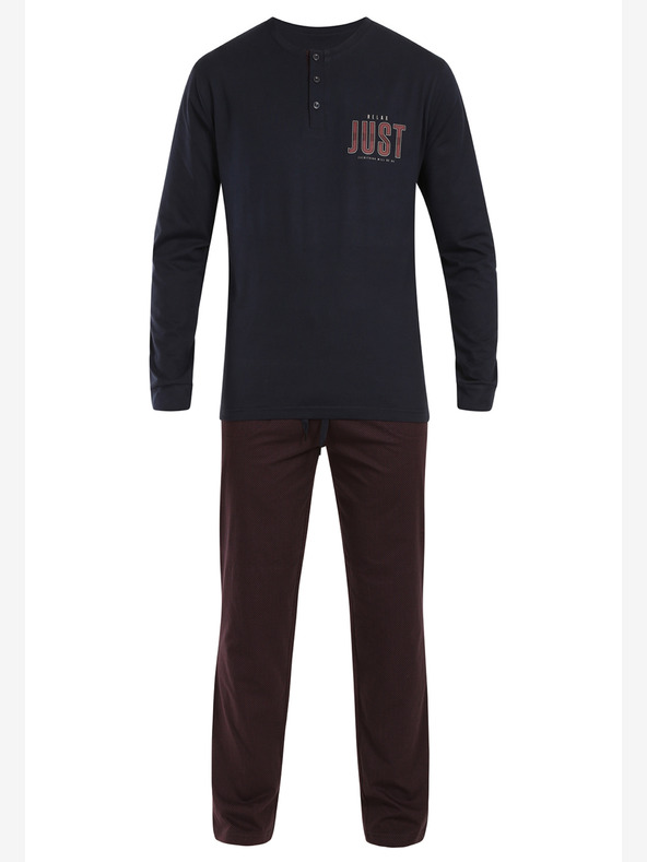 Nedeto Pigiama da uomo a palloncino bordeaux e nero Nedeto