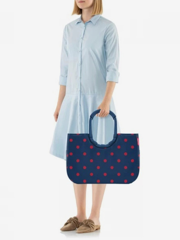 Reisenthel Borsa da donna blu scuro a pois Reisenthel Loopshopper L Frame a pois misti