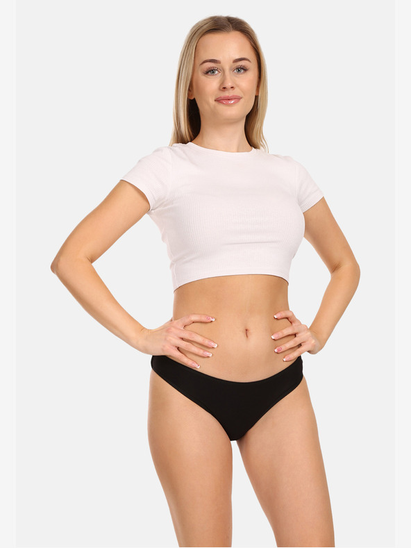 Nedeto Set di tre mutandine da donna in nero Nedeto