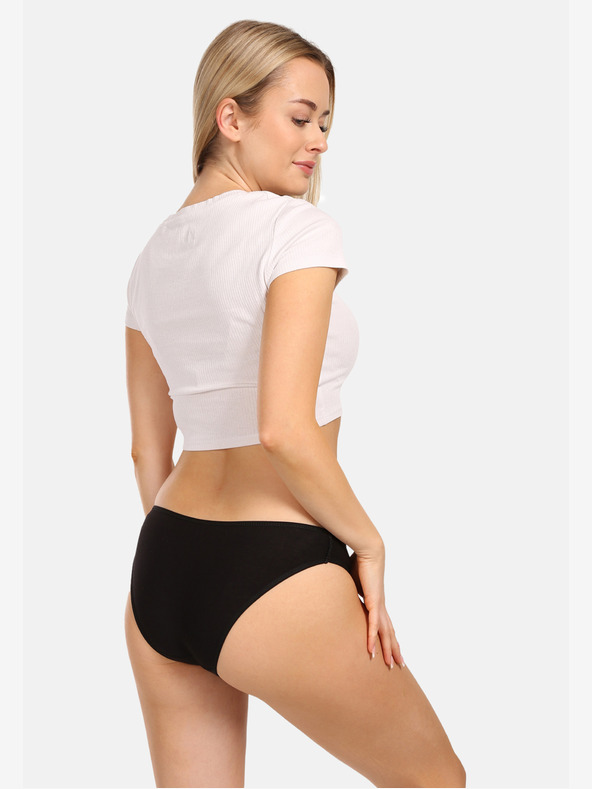 Nedeto Set di tre mutandine da donna in nero Nedeto