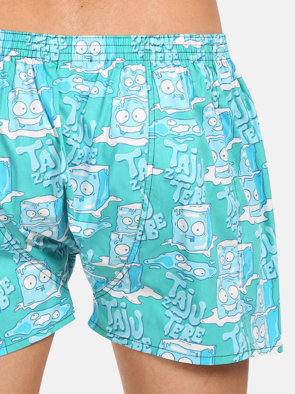 Styx Set di tre pantaloncini da uomo a fantasia in turchese, verde chiaro e marrone STYX