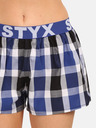 Styx Set di tre pantaloncini a quadri da donna in blu scuro, blu e rosso STYX